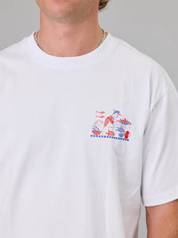 AZZA'S FISH n CHIPS SEA TEE - WHITE