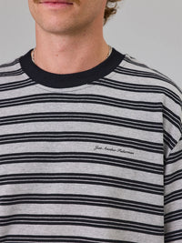 Script Tee Grey Mable Stripe