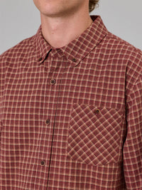 Boatyard Shirt Maroon Check