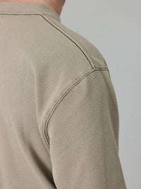 STAMP PIQUE LS TEE - CLAY