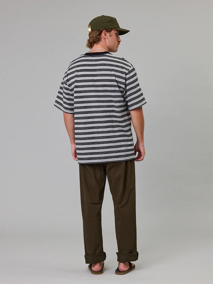 Script Tee Grey Mable Stripe