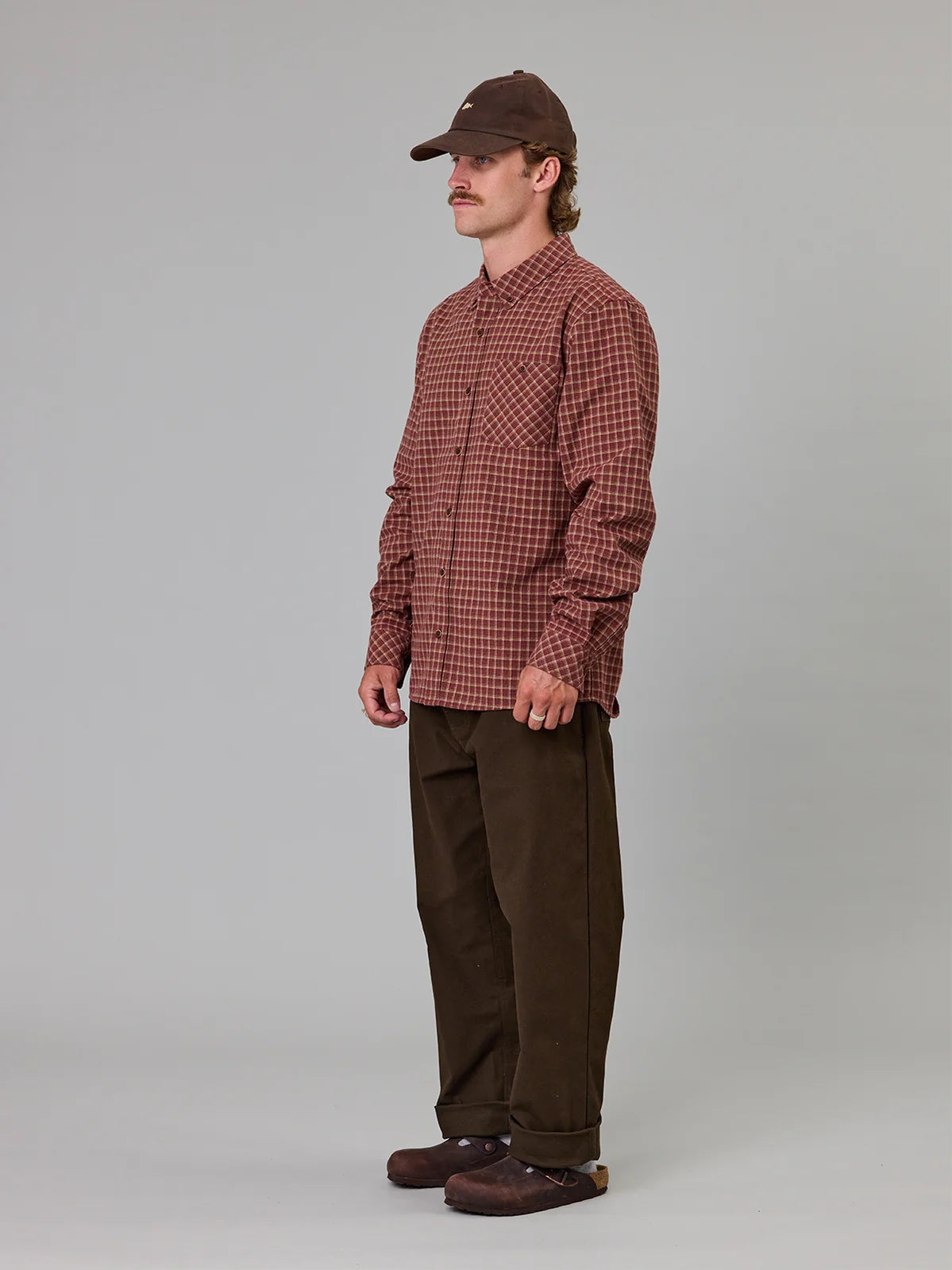 Boatyard Shirt Maroon Check