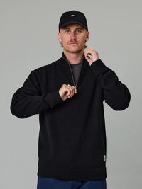 MERINO KEYPORT 1/4 ZIP - BLACK
