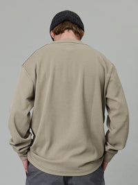 STAMP PIQUE LS TEE - CLAY