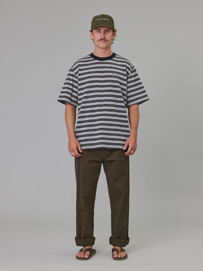 Script Tee Grey Mable Stripe