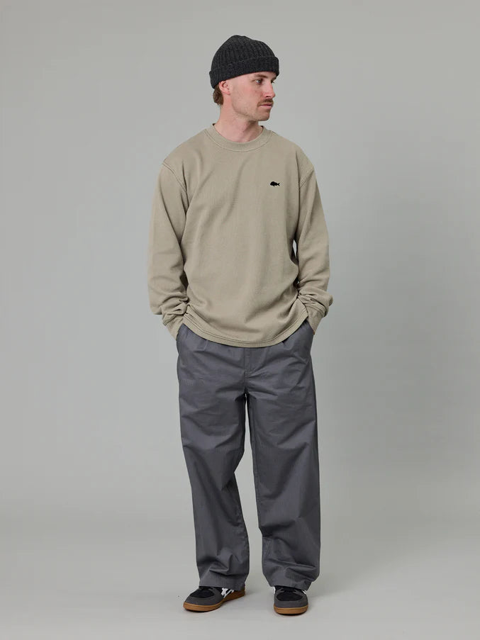 STAMP PIQUE LS TEE - CLAY