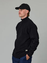 MERINO KEYPORT 1/4 ZIP - BLACK