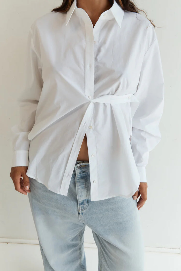 Button Up With A Twist - White