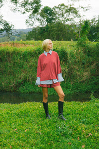 Basic Tee - Ruby Stripe