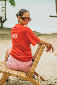 Chillin Oversized Tee - Poppy Red