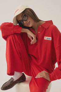 Tiva Waffle Sweatshirt - Apple Red