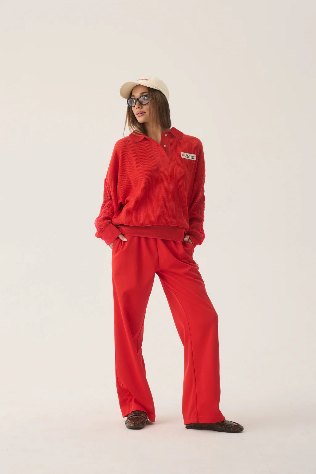 Tiva Waffle Sweatshirt - Apple Red