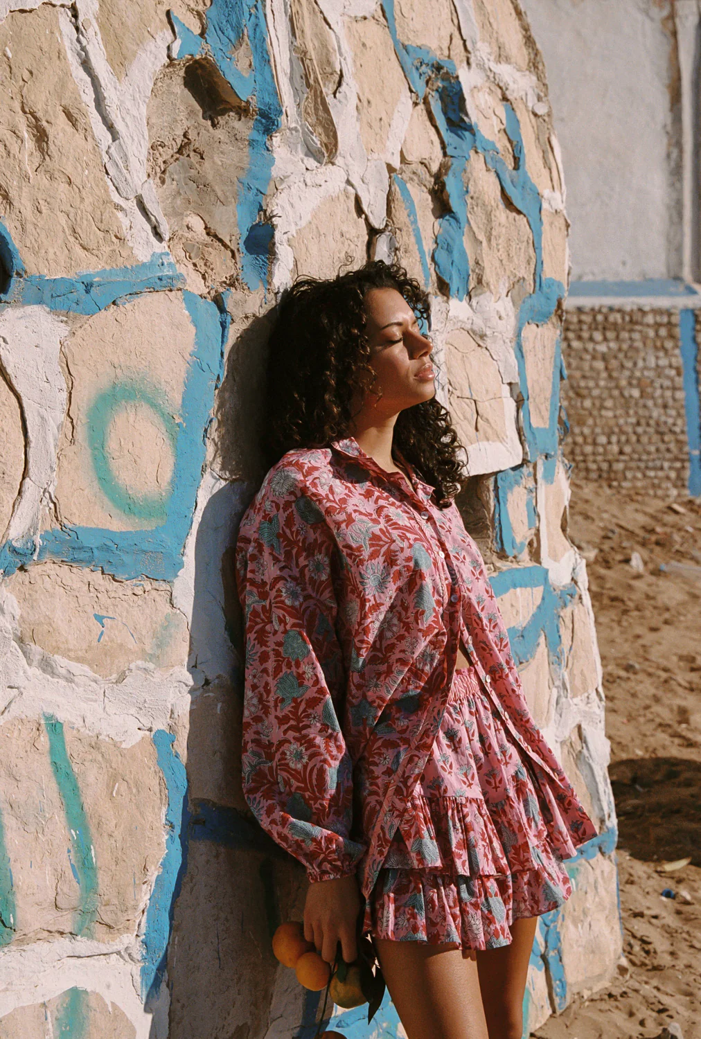 KAMALA BLOCK PRINT FAE FRILL SKORT