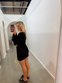 Black Shell Knit Dress