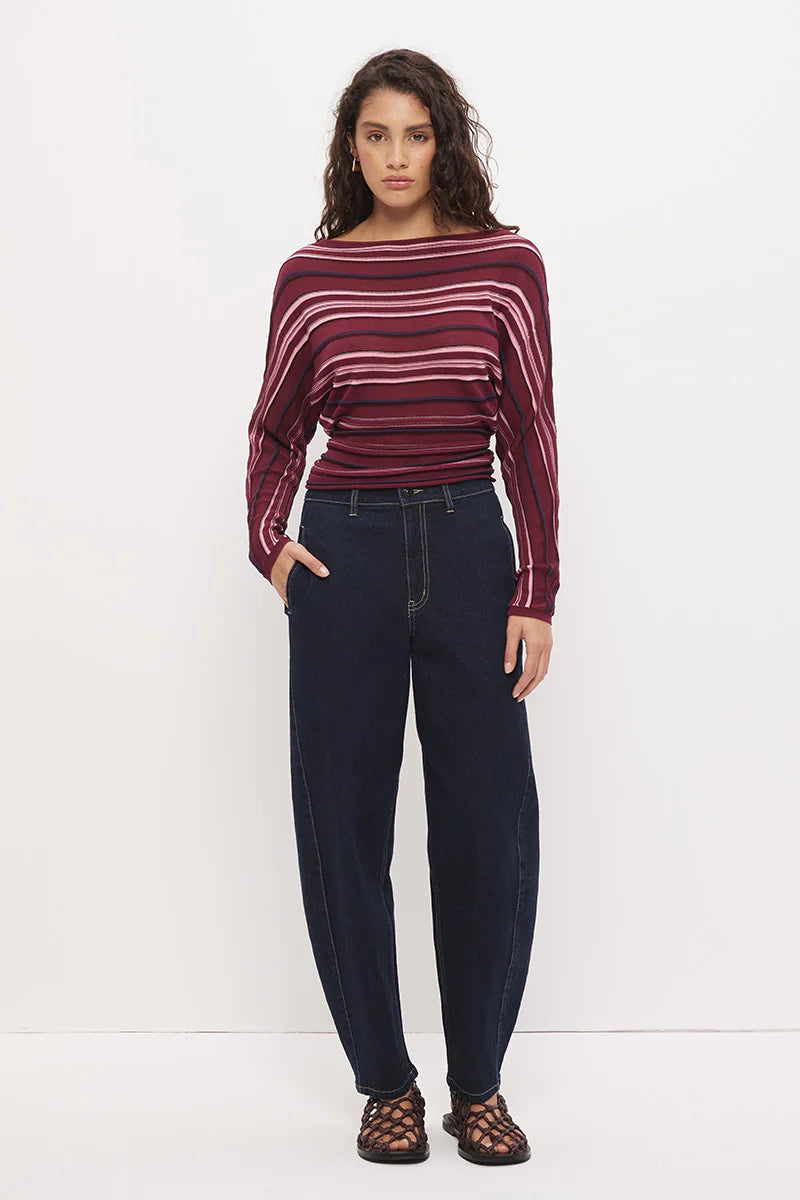 Selena Knit Top Berry Stripe
