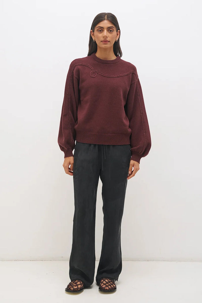 ROWIE KNIT JUMPER - DEEP PLUM