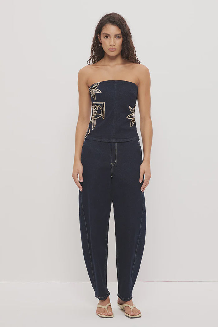 Cora Denim Barrel Leg Jean Ink Blue