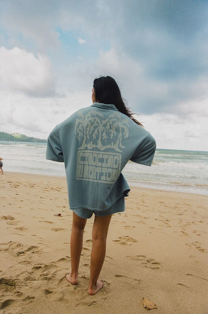 PALM BUNGALOW SHIRT - BLUE