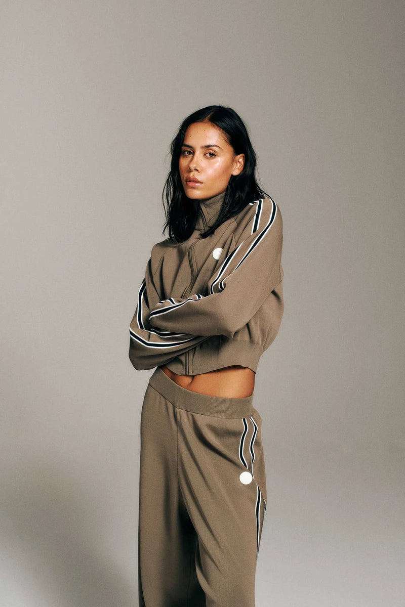 RETREAT KNIT JACKET - BURNT BISCUIT