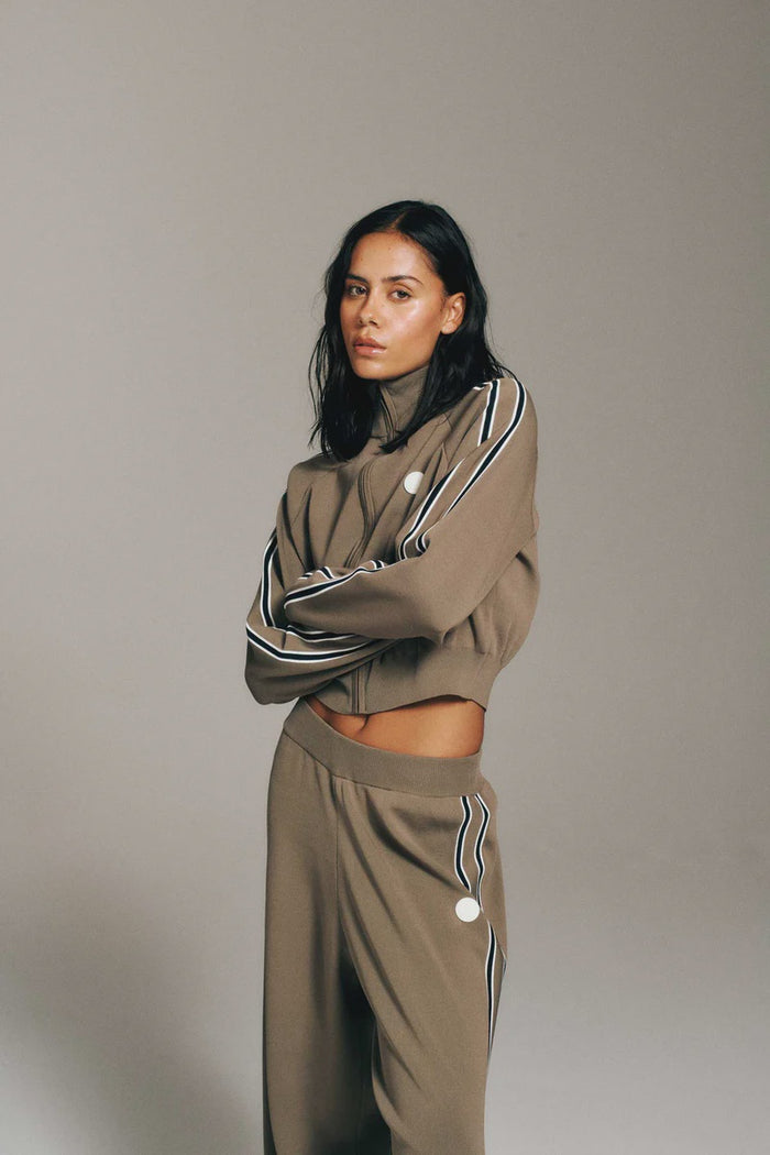 RETREAT KNIT JACKET - BURNT BISCUIT