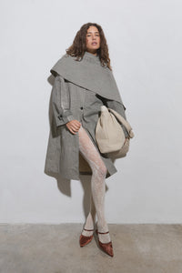 Lady Gingham Trench - Black & White