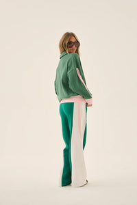 Waffle Splice Sweatshirt Sage Green