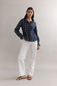 PEYTON SHIRT - NAVY CHECK