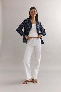 PEYTON SHIRT - NAVY CHECK