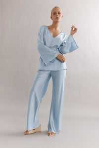 CHELSEA PANT - LIGHT BLUE SILK