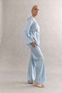 CHELSEA PANT - LIGHT BLUE SILK