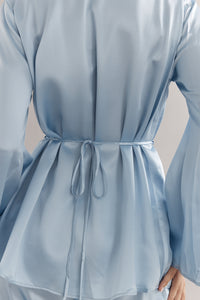 MAEVE TOP - LIGHT BLUE SILK