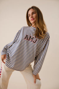 AMJ Waffle Long Sleeve Top - Dark Navy