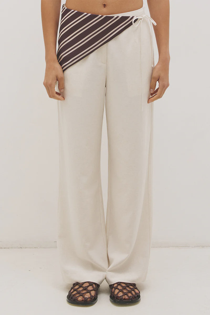 Elira Scarf Pant Natural Fleck Cream