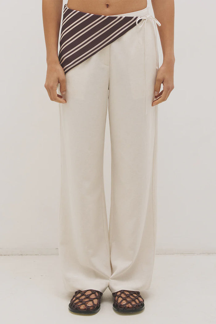 Elira Scarf Pant Natural Fleck Cream
