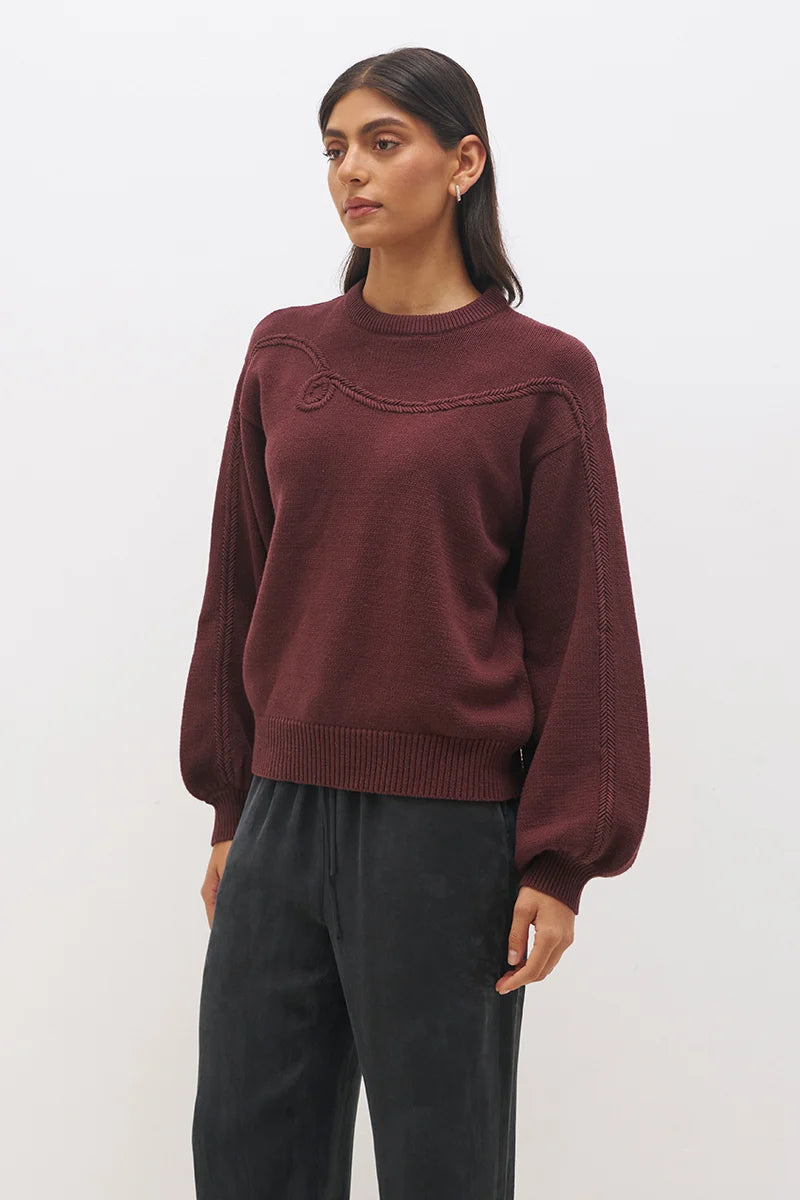 ROWIE KNIT JUMPER - DEEP PLUM