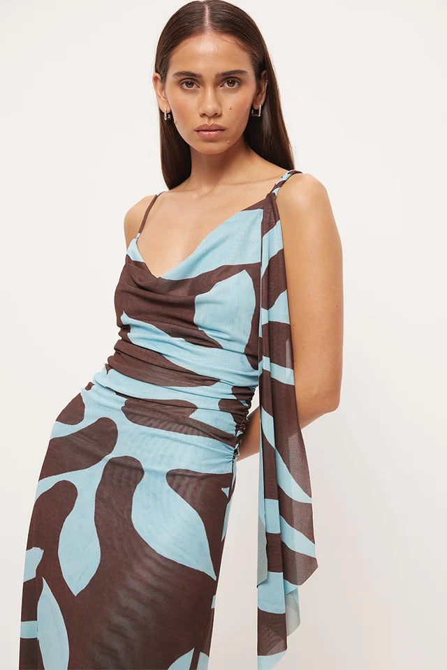 Lucid Tie Dress - Martini Blue