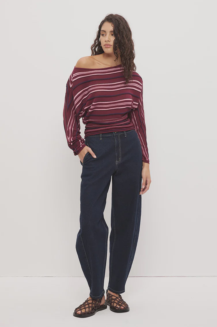 Selena Knit Top Berry Stripe