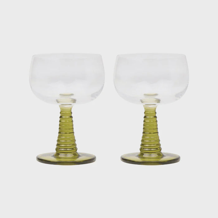 THE ROMY WINE GLASSES SET - OLIVE