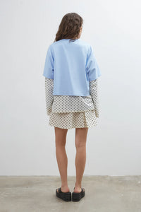 Blue Crush LS Tee - Light Blue & Polka Dot