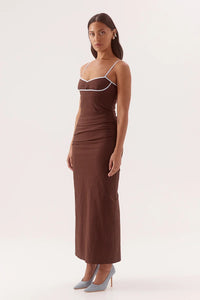 Britta Dress Choc Sky