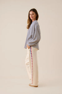 AMJ Waffle Long Sleeve Top - Dark Navy
