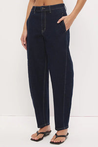 Cora Denim Barrel Leg Jean Ink Blue