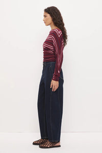 Peta Mock Neck Top Painterly Floral