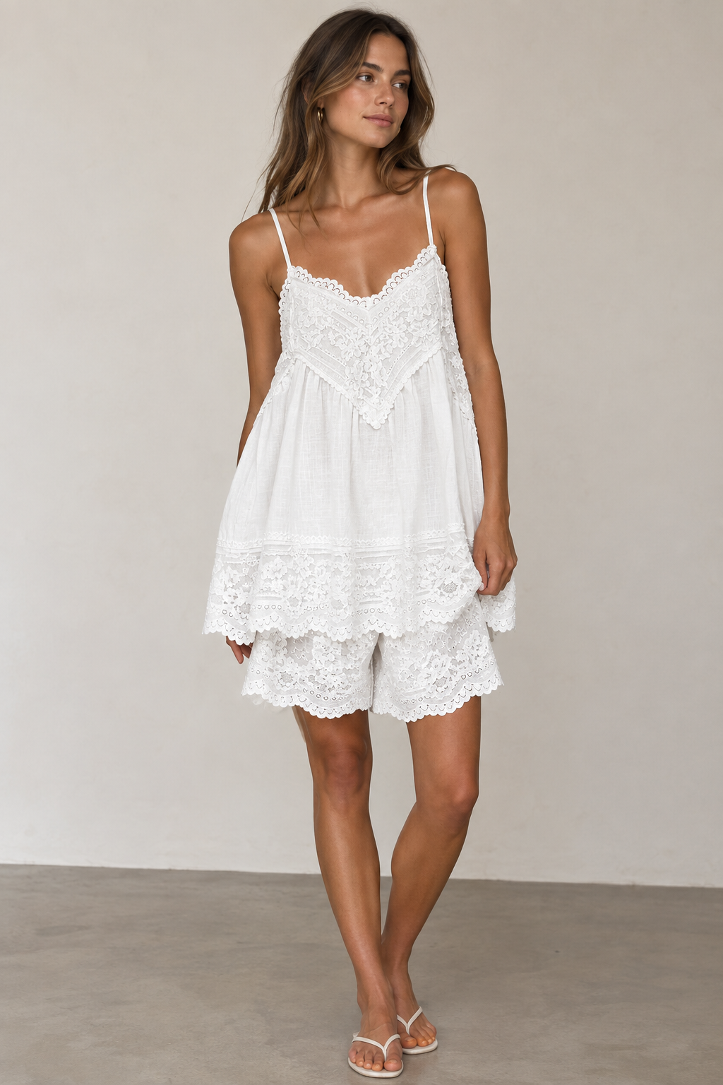 White Lace Cami Set
