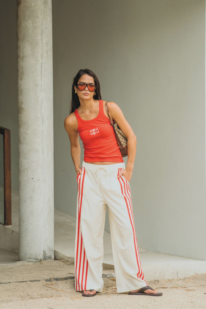 Chilli Knit Tank - Poppy Red