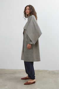 Lady Gingham Trench - Black & White