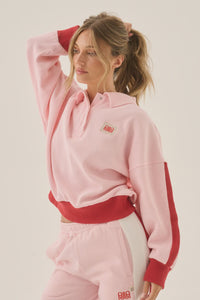 Waffle Splice Sweatshirt Ballet Pink