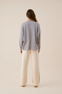 AMJ Waffle Long Sleeve Top - Dark Navy