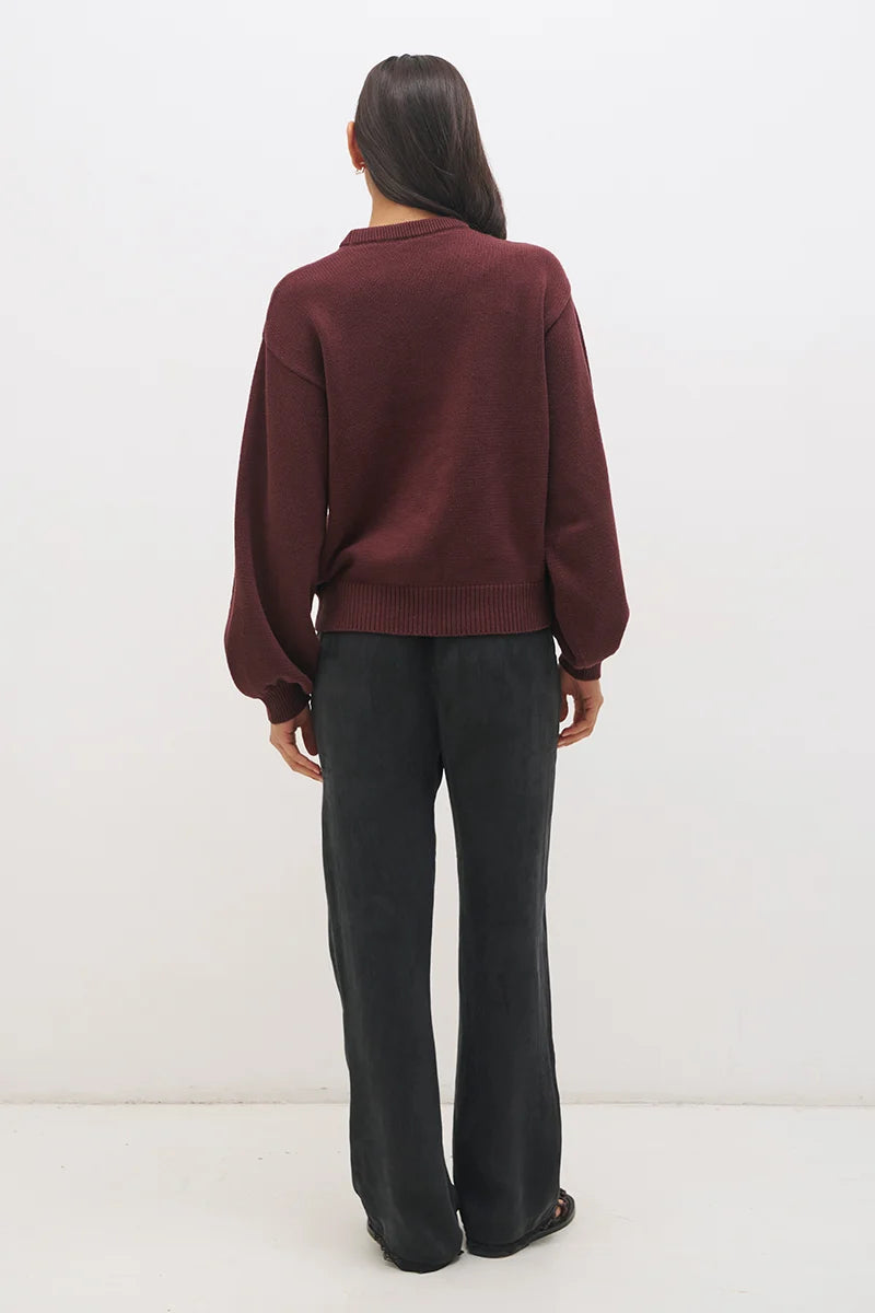 ROWIE KNIT JUMPER - DEEP PLUM