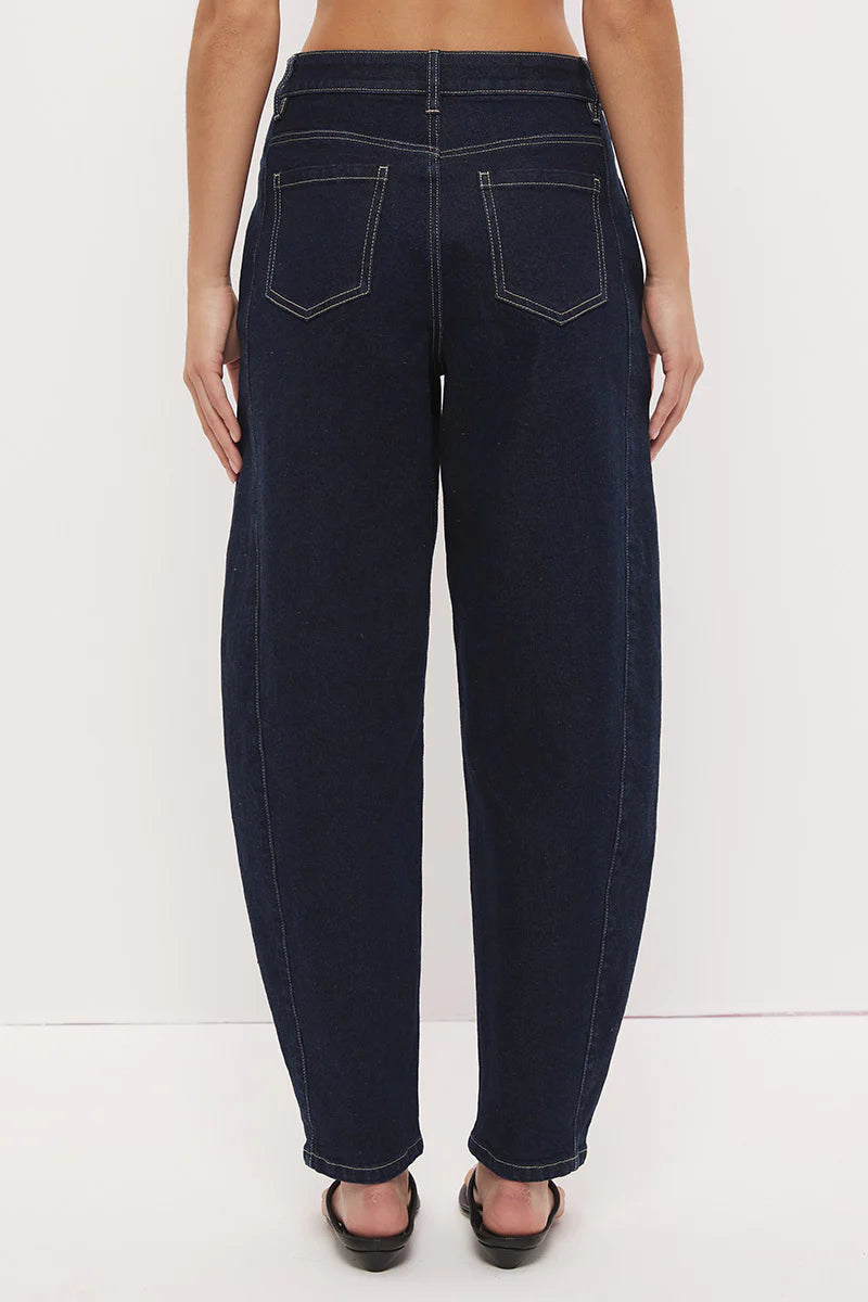 Cora Denim Barrel Leg Jean Ink Blue